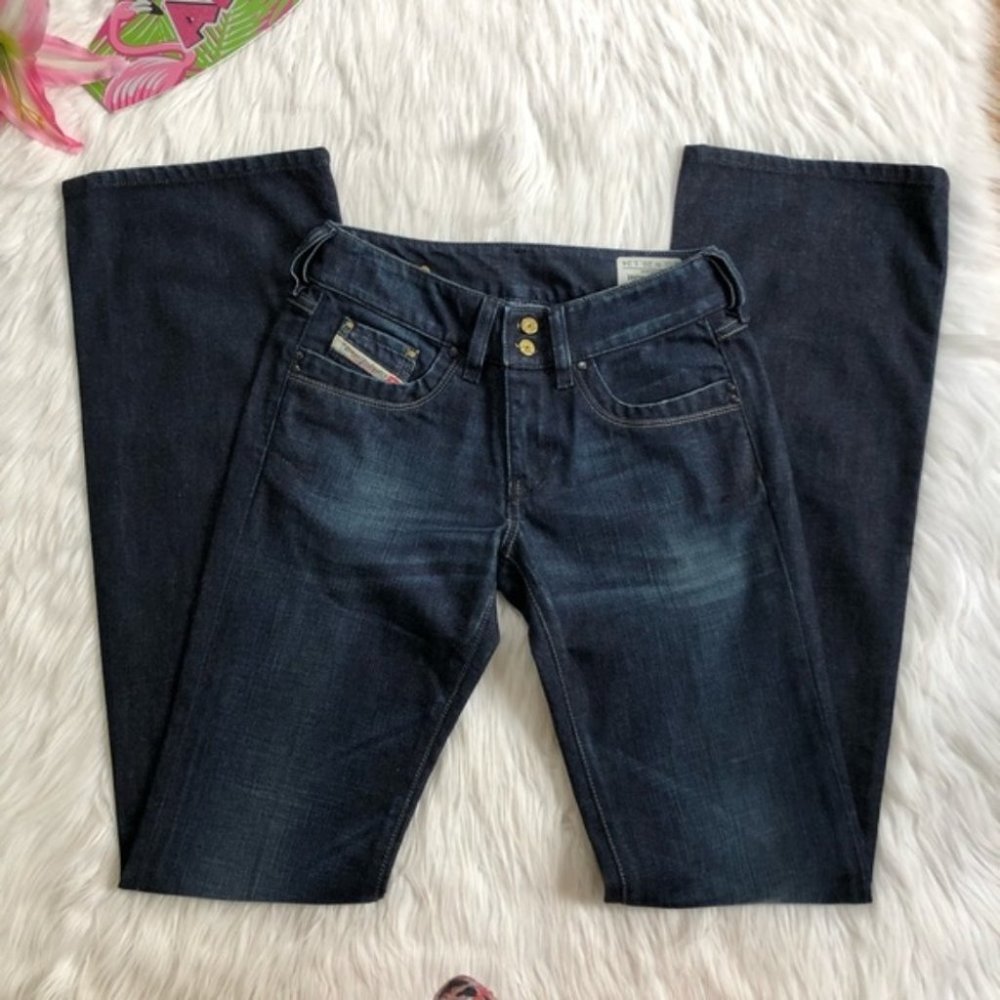Diesel Dark Wash Boot Cut Jeans - Indigo Blue